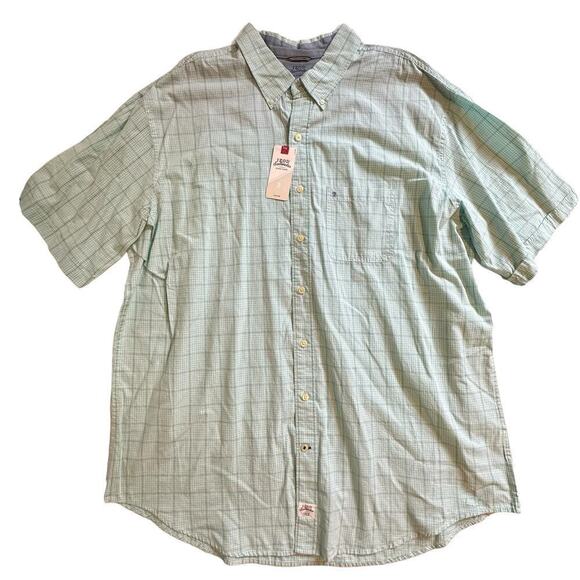NWT Izod Seaport Aqua Sky Poplin Button Down 2XL - Picture 1 of 8